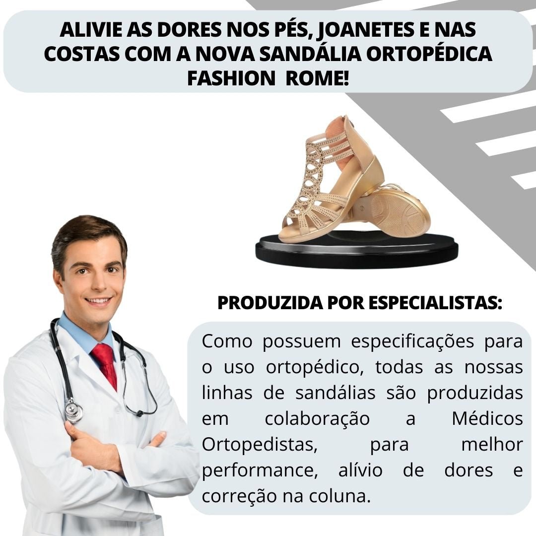 Sandália Ortopédica Fashion Rome 1 Sandália Ortopédica Fashion Rome