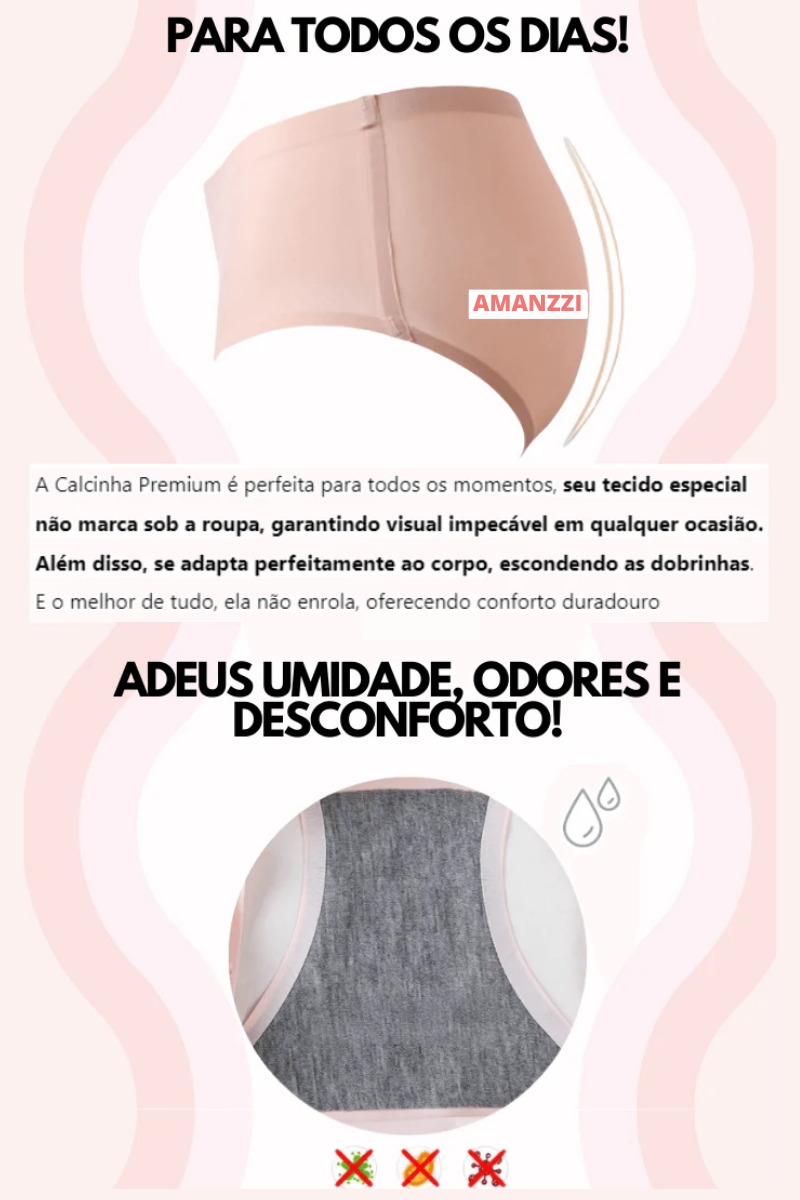 Calcinha sem costura com forro de algodão