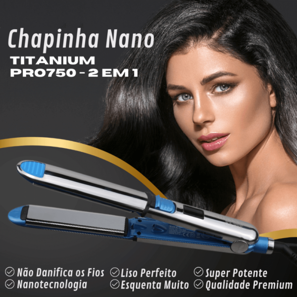 Prancha Modeladora Nano Titanium Pro 750F - 2 em 1