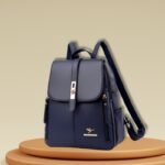 Mochila de Couro Feminina azul