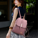 Mochila de Couro Feminina rosa