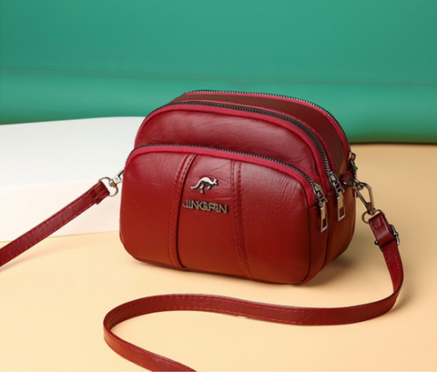 Bolsa de couro vermelha