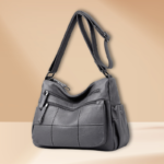 Bolsa de couro cinza