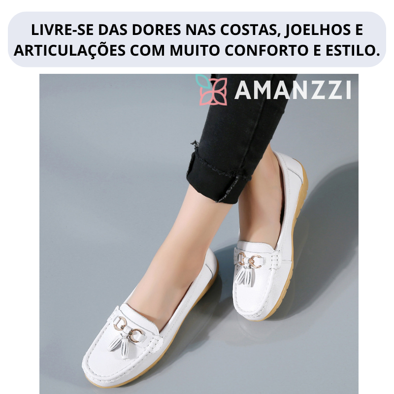 Sapato Mocassim Ortopédico Couro Legítimo - Alinne 1 Sapato Mocassim Ortopédica