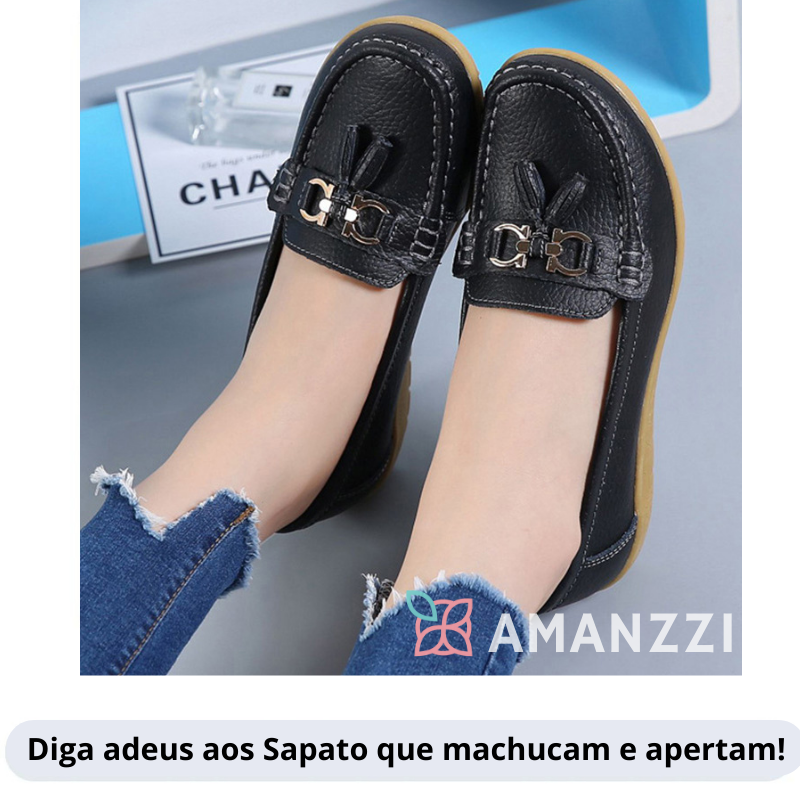 Sapato Mocassim Ortopédico Couro Legítimo - Alinne 3 Sapato Ortopédico Mocassim