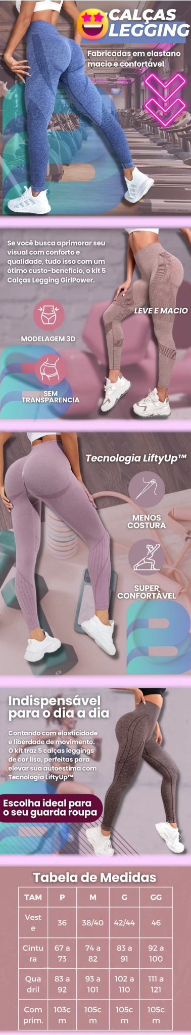 Calça Legging Empina Bumbum 1 calça legging academia