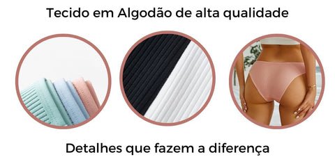 Calcinhas de Algodão Feminina- Compre 5 Leve 10 8 Calcinhas de Algodão Feminina