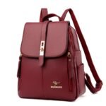 Mochila de Couro Feminina vermelha