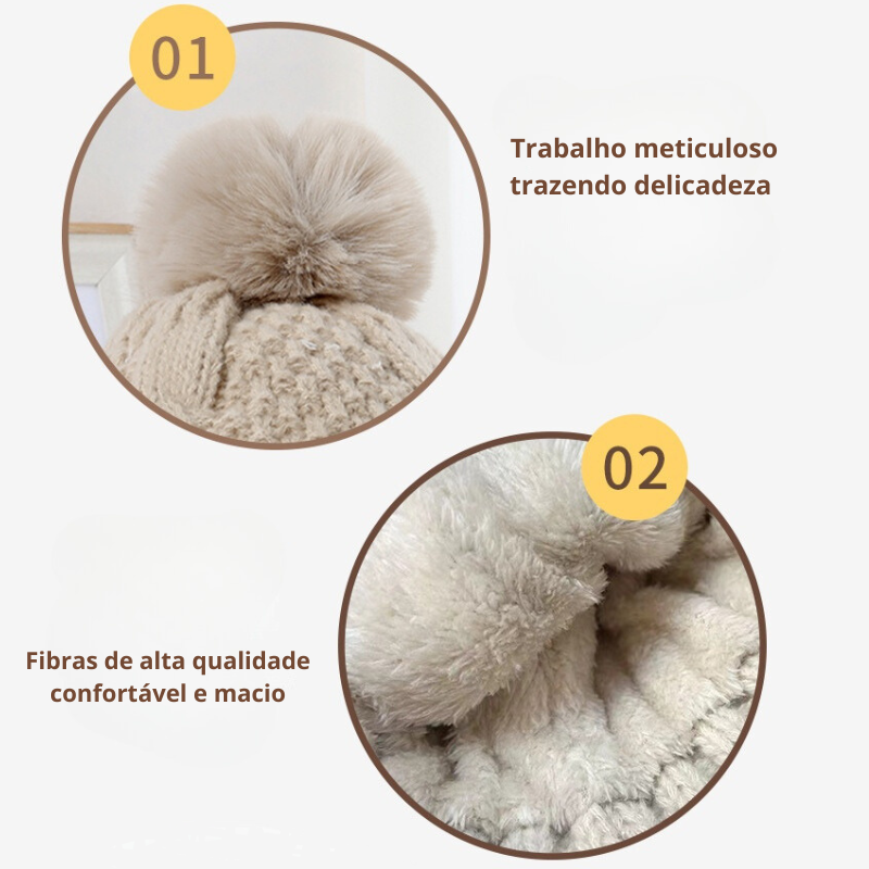 Touca Feminina Tricô de Frio 1 Fibras de alta qualidade confortavel e macio 1