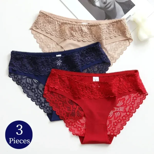 Kit 3 Calçinhas de Renda Love Lace