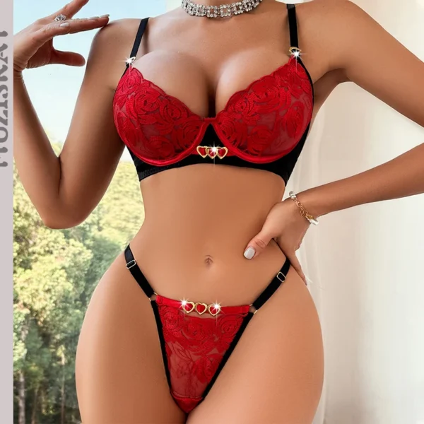 Conjunto Lingerie Sensual Renda SweetLove